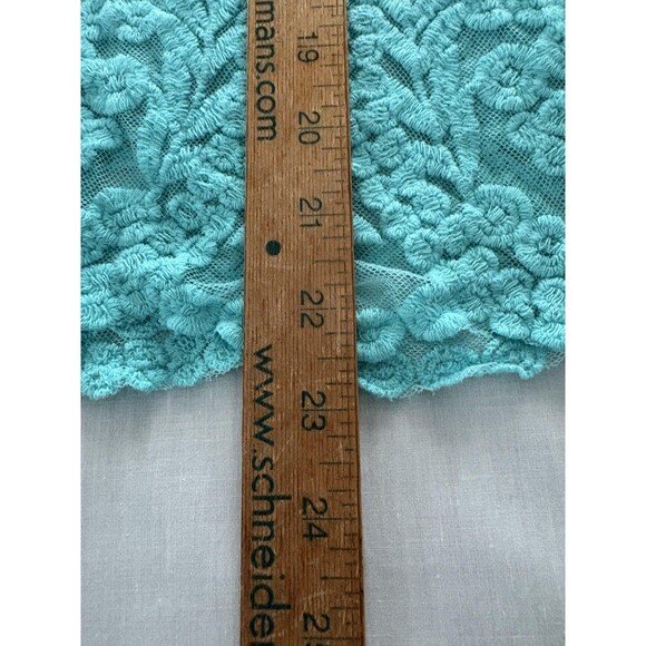 Blue Sheer Embroidered Lace Top Womens Medium Floral Boho Festival Layer Beach - Picture 6 of 13